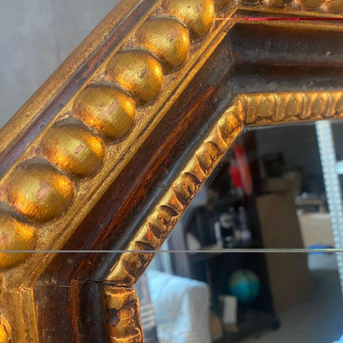 Spiegel - Hout, Italiaanse ambacht middeleeuwen - Spiegel, Antiek en Kunst, Curiosa en Brocante