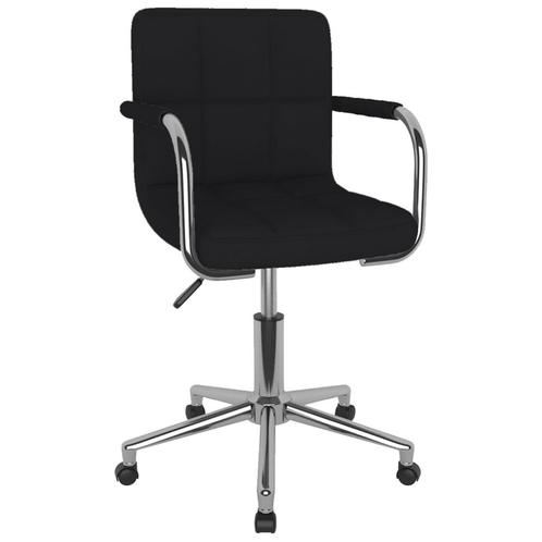 vidaXL Eetkamerstoel draaibaar stof zwart, Huis en Inrichting, Stoelen, Nieuw, Verzenden