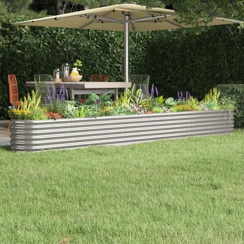 vidaXL Plantenbak 332x40x36 cm gepoedercoat staal, Tuin en Terras, Bloempotten, Nieuw, Verzenden