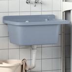 vidaXL Wasbak wandgemonteerd 60x40x28 cm hars grijs, Huis en Inrichting, Verzenden, Nieuw