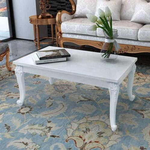 vidaXL Table basse 100x60x42 cm Blanc brillant, Maison & Meubles, Tables | Tables de salon, Neuf, Envoi