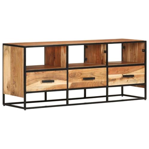 vidaXL Meuble TV 110x30x45 cm Bois dacacia massif, Huis en Inrichting, Kasten |Televisiemeubels, Verzenden