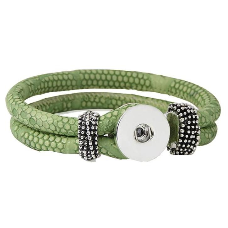 Fako Bijoux® - Armband Voor Click Buttons - Slang - Groen, Handtassen en Accessoires, Armbanden, Verzenden