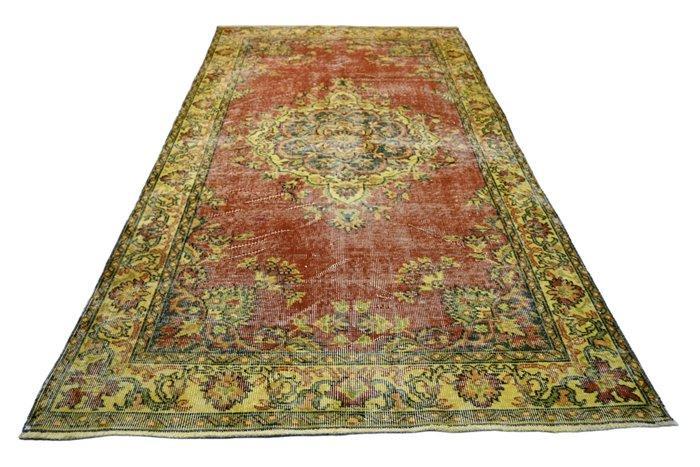 Rood-geel vintage - Vloerkleed - 225 cm - 125 cm -  Met de, Huis en Inrichting, Stoffering | Tapijten en Vloerkleden