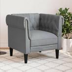 vidaXL Fauteuil Chesterfield gris clair tissu, Huis en Inrichting, Verzenden