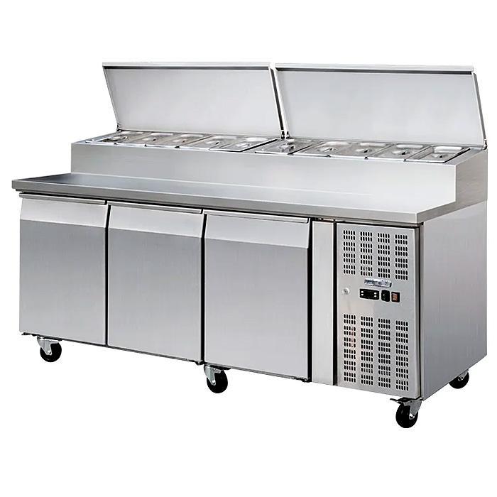 Saladette - 3 deuren | 2020 x 800 mm | 10 x GN1/3 | +2° tot, Zakelijke goederen, Horeca | Keukenapparatuur, Koelen en Vriezen
