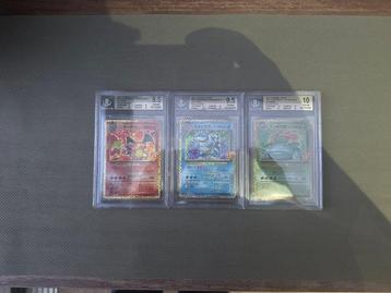 Beckett - 3 Graded card - Dracaufeu, Florizarre, Tortank -