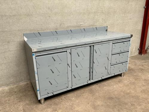 RVS Horeca Werkbank met Draaideuren kanteldeur en 3 laden, Zakelijke goederen, Horeca | Keukenapparatuur, Nieuw in verpakking