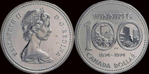 Canada 1 dollar 1974- Winnipeg zilver, Postzegels en Munten, Munten en Bankbiljetten | Toebehoren, Verzenden