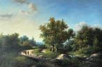 Britse school (XX) - Travellers on a rural track, Antiek en Kunst, Kunst | Schilderijen | Klassiek