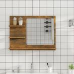 vidaXL Badkamerspiegel 60x10,5x45 cm bewerkt hout gerookt, Huis en Inrichting, Verzenden, Nieuw