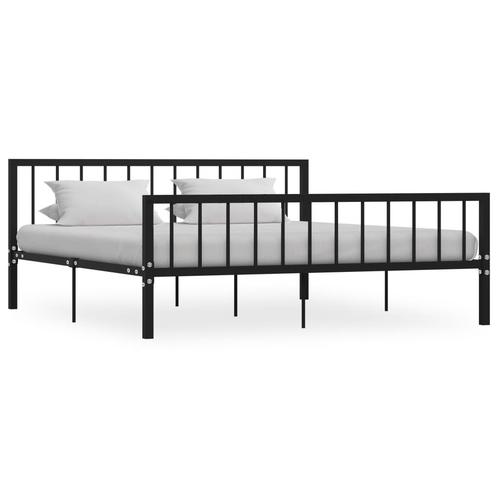 vidaXL Bedframe metaal zwart 180x200 cm, Maison & Meubles, Chambre à coucher | Lits, Envoi