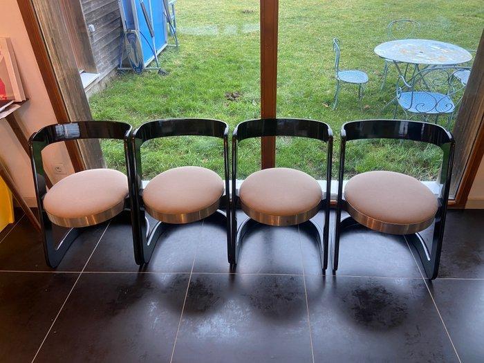 Willy Rizzo - Stoel (4) - Hout, Aluminium, Antiek en Kunst, Kunst | Designobjecten