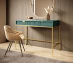 Meubella kaptafel Navil groen goud makeup tafel, Verzenden, Nieuw