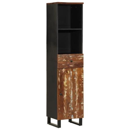 vidaXL Badkamerkast 38x33x160 cm massief recycled hout, Huis en Inrichting, Badkamer | Badkamermeubels, Nieuw, Verzenden