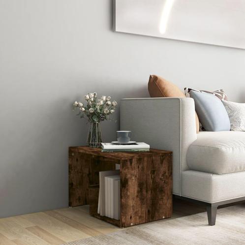 vidaXL Bijzettafel 59x36x38 cm bewerkt hout gerookt, Huis en Inrichting, Tafels | Bijzettafels, Nieuw, Verzenden