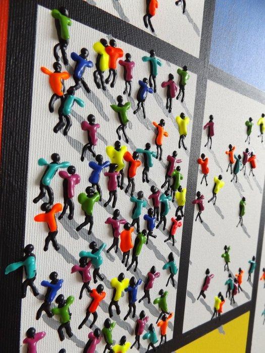 Alicja Ressa Alre - Crowd 3D no.043 XL, Antiek en Kunst, Kunst | Schilderijen | Modern