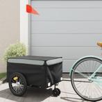 vidaXL Fietstrailer 45 kg ijzer zwart en grijs, Fietsen en Brommers, Verzenden, Nieuw