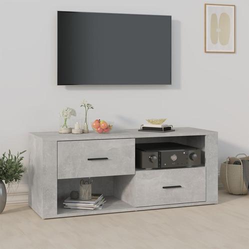 vidaXL Tv-meubel 100x35x40 cm bewerkt hout betongrijs, Huis en Inrichting, Kasten |Televisiemeubels, Nieuw, Verzenden