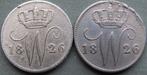 Pays-Bas. Willem I. 25 Cent 1826U en 1826B (Sans prix de