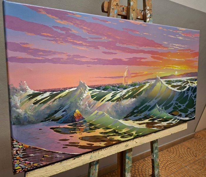 Ihor Tormin(1960) - Walking with the sunrise, Antiquités & Art, Art | Peinture | Moderne