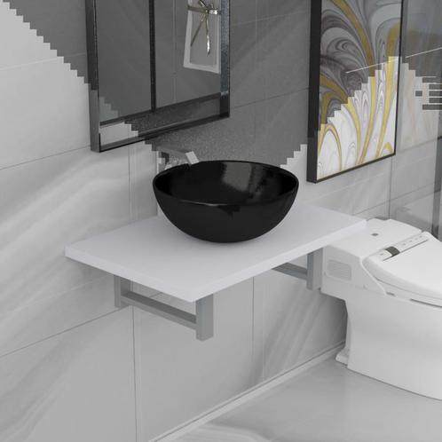 vidaXL 2-delige Badkamermeubelset keramiek wit, Huis en Inrichting, Badkamer | Badkamermeubels, Nieuw, Verzenden