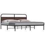 vidaXL Bedframe zonder matras metaal bruin eikenkleur, Huis en Inrichting, Verzenden, Nieuw