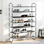 vidaXL Schoenenrek met 7 schappen metaal en kunststof zwart, Huis en Inrichting, Kasten | Schoenenkasten, Verzenden, Nieuw