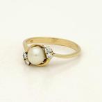 Ring - 18 karaat Geel goud Diamant (Natuurlijk) - Parel, Handtassen en Accessoires, Nieuw