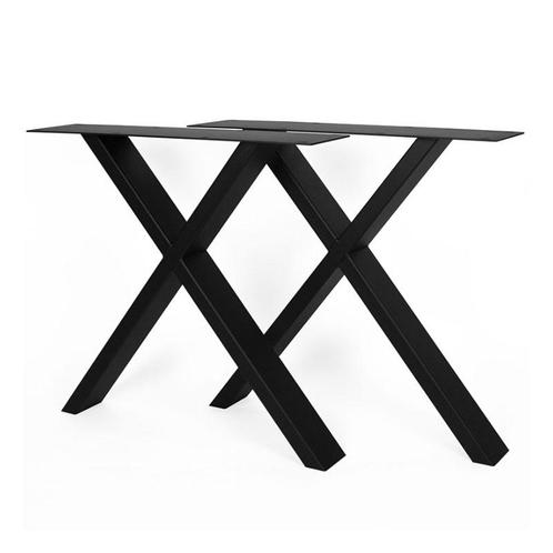 Stalen Onderstel X-poot Zwart 10x4 cm set van 2, Maison & Meubles, Tables | Tables à manger, Envoi
