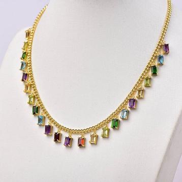 Sans Prix de Réserve - Collier Argent - Gemmes mixtes -