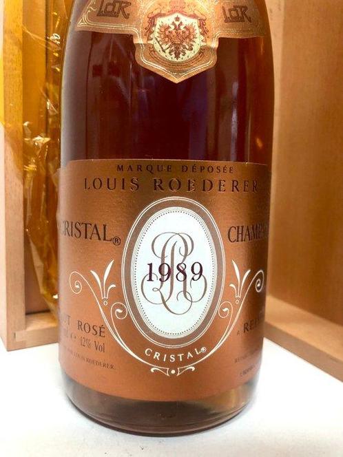 1989 Louis Roederer, Cristal - Champagne Rosé - 1 Bouteille, Verzamelen, Wijnen