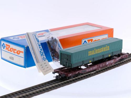 Schaal H0 Roco 46358 diepladerwagen Sdkms Malenstein va..., Hobby en Vrije tijd, Modeltreinen | H0, Gelijkstroom, Analoog, Zo goed als nieuw