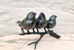 Figurine - 3 vogels op een tak - Bronze