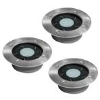Buitenverlichting zonne-energie Set 3 stuks Puck grondspot s, Verzenden, Nieuw