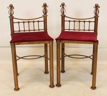 Stoel - Fluweel, Metaal - Twee stoelen