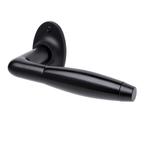 Retro Deurklink Klassiek mat zwart ovale rozetten niet ge..., Doe-het-zelf en Bouw, Ophalen of Verzenden, Nieuw, IJzer, Klink of Kruk