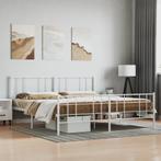 vidaXL Bedframe met hoofd- en voeteneinde metaal wit 200x200, Huis en Inrichting, Slaapkamer | Bedden, Verzenden, Nieuw