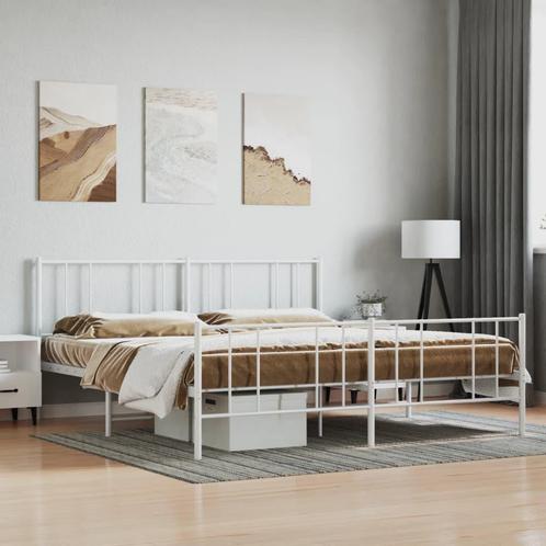 vidaXL Bedframe met hoofd- en voeteneinde metaal wit 200x200, Huis en Inrichting, Slaapkamer | Bedden, Nieuw, Verzenden