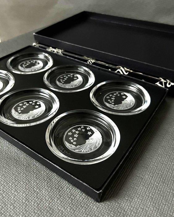 Val Saint Lambert - TYCAALAK givré - Onderzetter (6) - De 12, Antiek en Kunst, Antiek | Glaswerk en Kristal