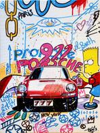 Baes Gerald - Original painting - Porsche Pop Simpson, Antiek en Kunst, Kunst | Schilderijen | Modern