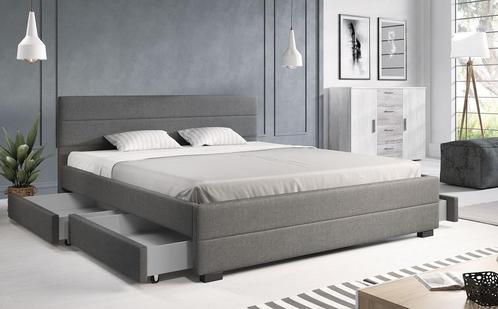 Tweepersoonsbed Loox - Grijs - 180x200 cm, Huis en Inrichting, Slaapkamer | Bedden, Nieuw, 180 cm, Verzenden