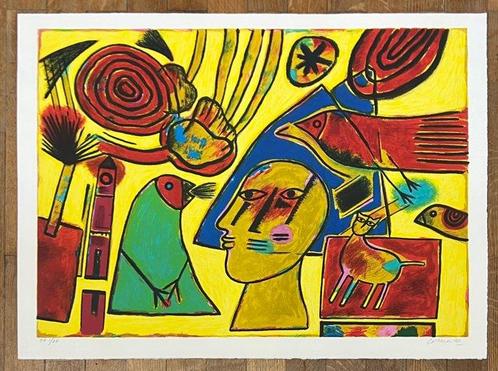 Corneille (1922-2010) - LOiseau vert: Numéro 1, Antiek en Kunst, Antiek | Overige Antiek