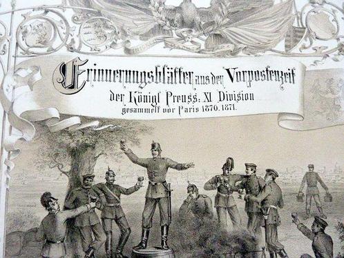 Mappe mit 50 orig. Lithograpien in Großformat vom Krieg 1870, Verzamelen, Militaria | Algemeen