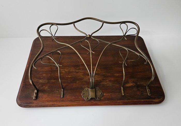 Art Nouveau - Tijdschriftenhouder - Hout - Koper, Antiek en Kunst, Curiosa en Brocante