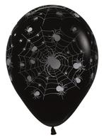 Ballonnen Spider Metallic Ink Silver 30cm 25st, Nieuw, Verzenden