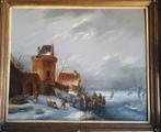 Nederlandse school (XIX) - Romantic winter scene, Antiek en Kunst