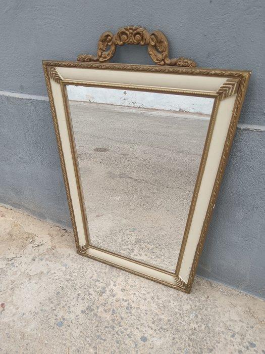 Spiegel- Hoge spiegel met gouden kam. - Hout - Spiegel met, Antiek en Kunst, Antiek | Overige Antiek