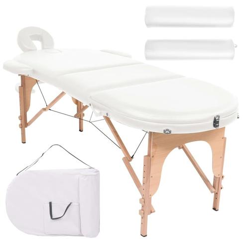 vidaXL Massagetafel inklapbaar 4 cm dik met 2 bolsters ovaal, Sports & Fitness, Produits de massage, Envoi