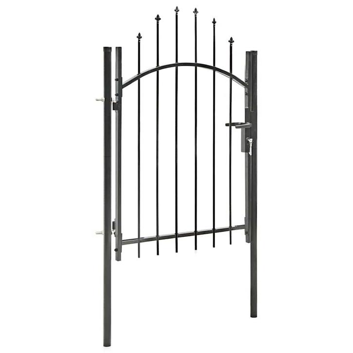 vidaXL Poort 1x1,75 m staal zwart, Tuin en Terras, Tuinpoorten, Nieuw, Verzenden